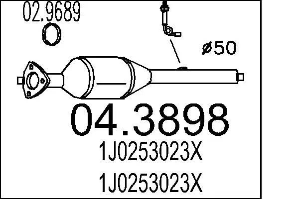 Handler.Part Catalytic converter MTS 043898 1