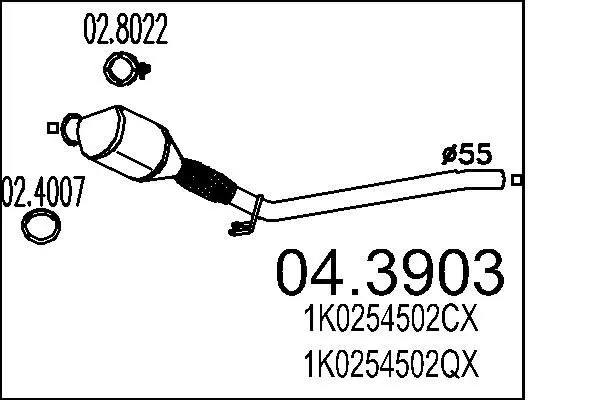 Handler.Part Catalytic converter MTS 043903 1