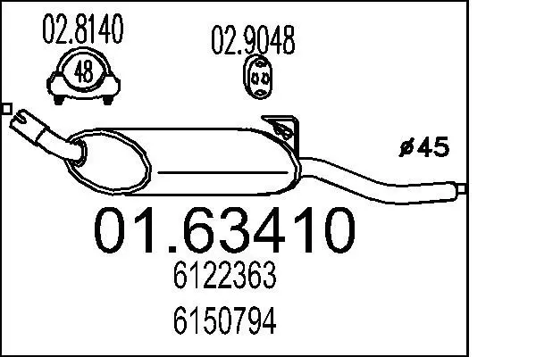 Handler.Part End silencer MTS 0163410 1