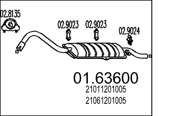 Handler.Part End silencer MTS 0163600 1