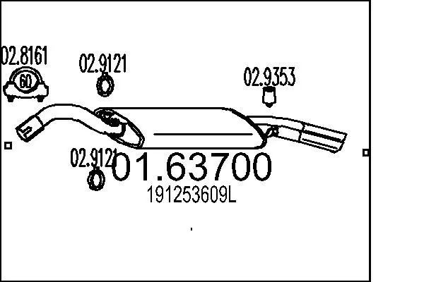 Handler.Part End silencer MTS 0163700 1