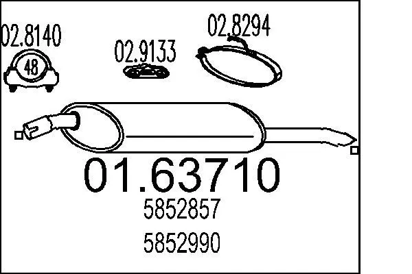 Handler.Part End silencer MTS 0163710 1