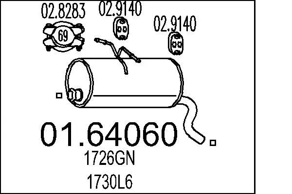 Handler.Part End silencer MTS 0164060 1