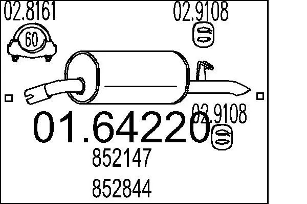 Handler.Part End silencer MTS 0164220 1