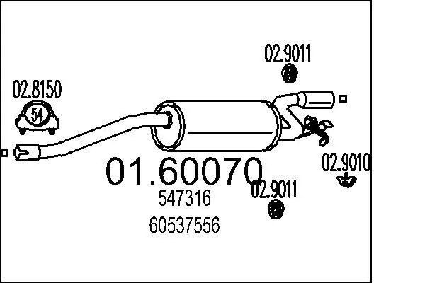 Handler.Part End silencer MTS 0160070 1