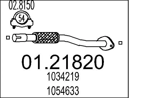 Handler.Part Exhaust pipe MTS 0121820 1