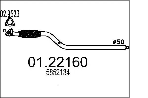 Handler.Part Exhaust pipe MTS 0122160 1