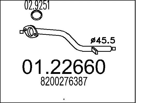 Handler.Part Exhaust pipe MTS 0122660 1