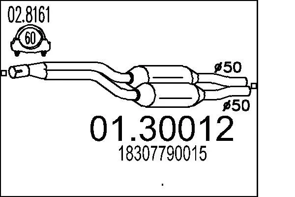 Handler.Part Front silencer MTS 0130012 1