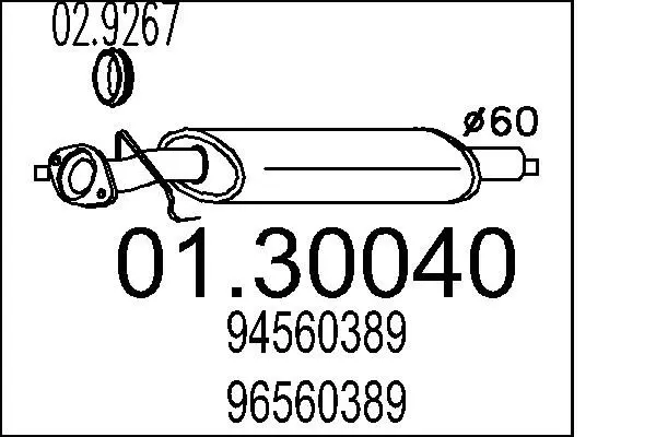 Handler.Part Front silencer MTS 0130040 1