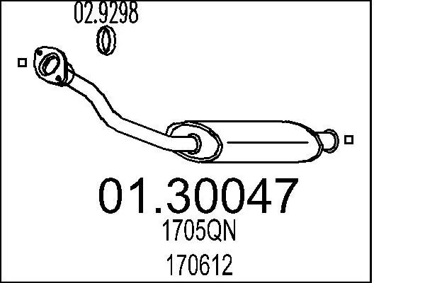 Handler.Part Front silencer MTS 0130047 1