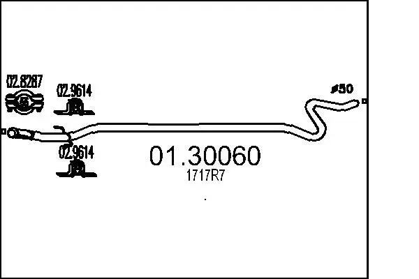 Handler.Part Exhaust pipe MTS 0130060 1