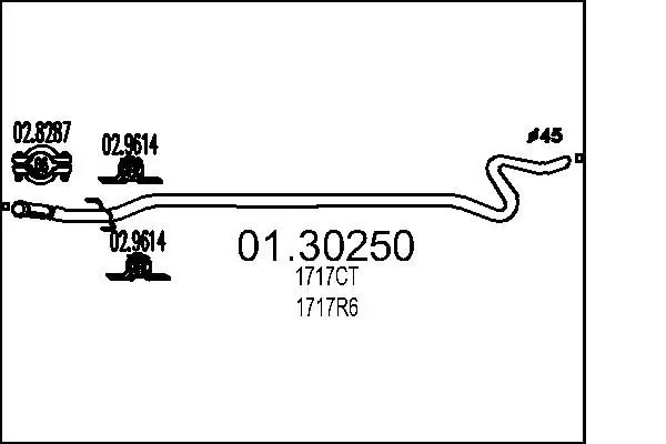 Handler.Part Exhaust pipe MTS 0130250 1