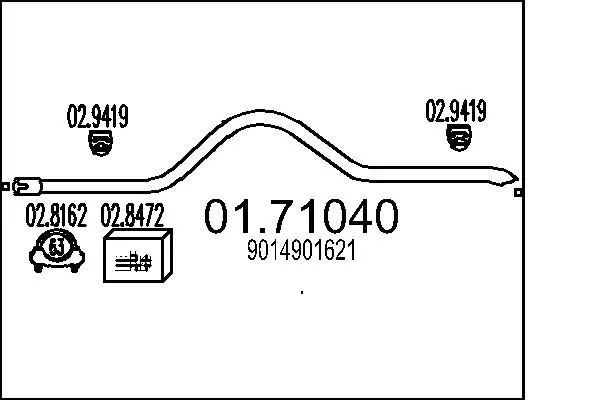 Handler.Part Exhaust pipe MTS 0171040 1