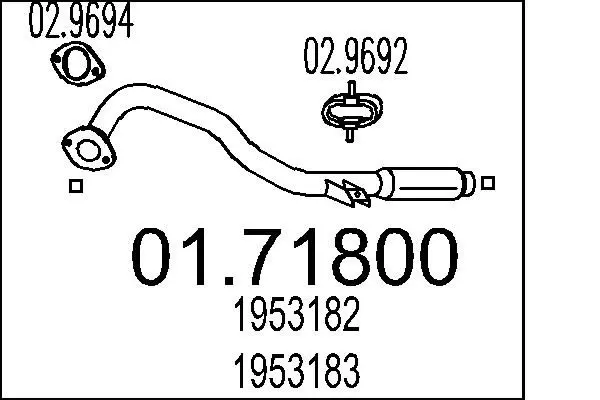 Handler.Part Exhaust pipe MTS 0171800 1