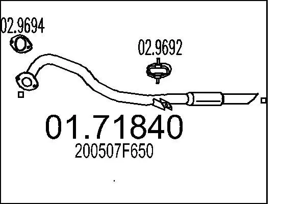 Handler.Part Exhaust pipe MTS 0171840 1