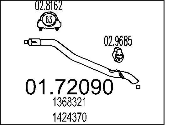 Handler.Part Exhaust pipe MTS 0172090 1