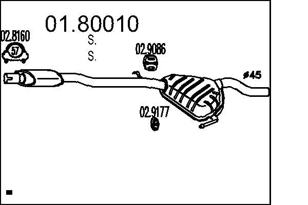 Handler.Part Middle silencer MTS 0180010 1