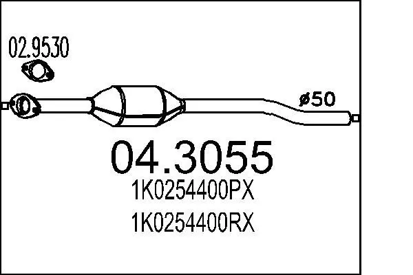 Handler.Part Catalytic converter MTS 043055 1