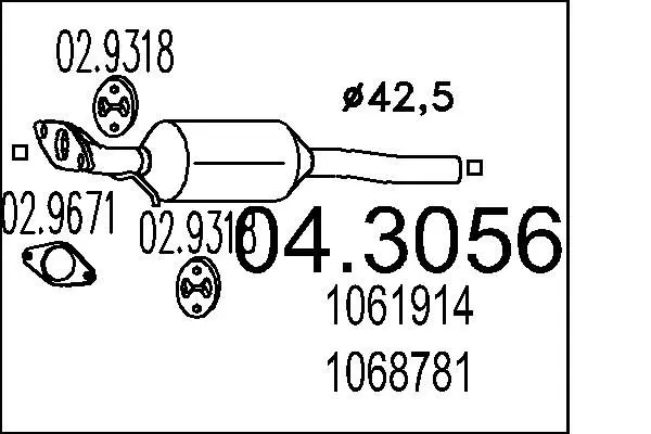 Handler.Part Catalytic converter MTS 043056 1