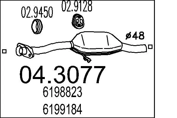 Handler.Part Catalytic converter MTS 043077 1