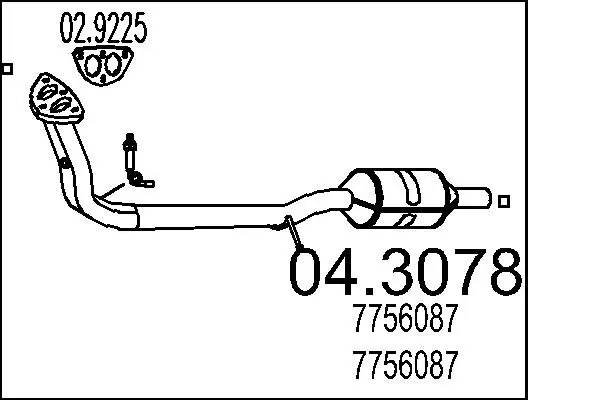 Handler.Part Catalytic converter MTS 043078 1