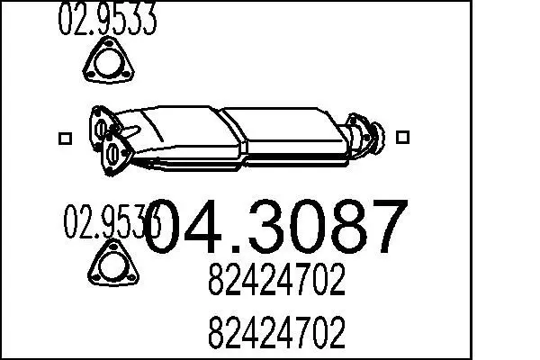 Handler.Part Catalytic converter MTS 043087 1