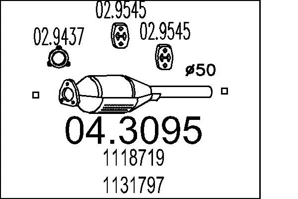 Handler.Part Catalytic converter MTS 043095 1