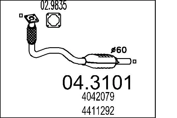 Handler.Part Catalytic converter MTS 043101 1