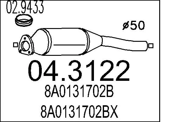 Handler.Part Catalytic converter MTS 043122 1