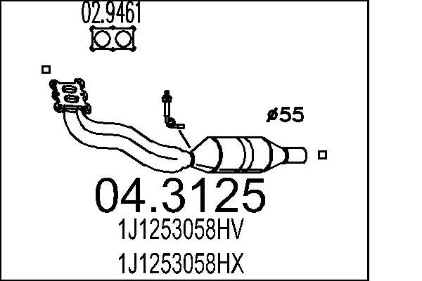 Handler.Part Catalytic converter MTS 043125 1