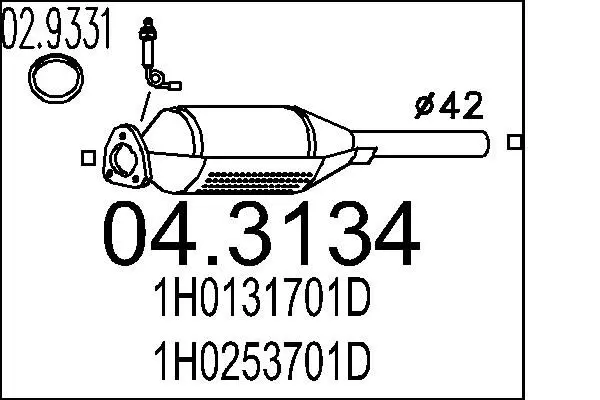 Handler.Part Catalytic converter MTS 043134 1