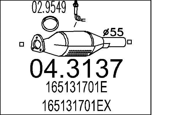 Handler.Part Catalytic converter MTS 043137 1