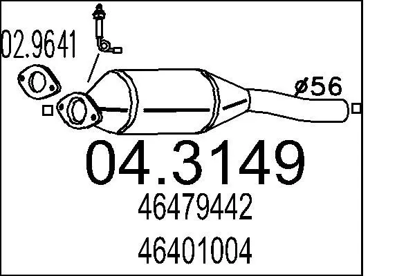 Handler.Part Catalytic converter MTS 043149 1