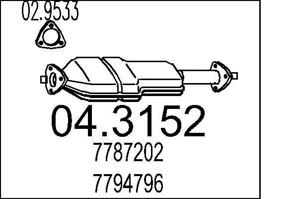 Handler.Part Catalytic converter MTS 043152 1