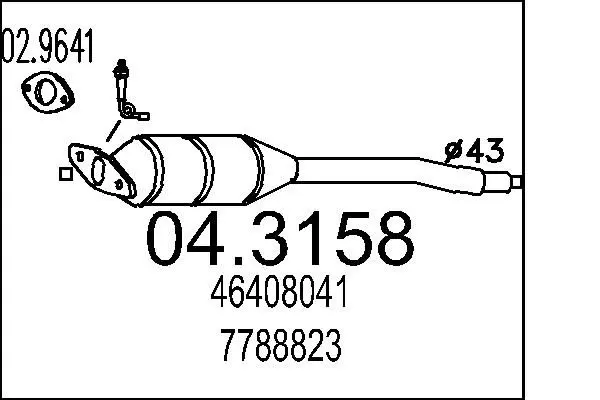 Handler.Part Catalytic converter MTS 043158 1