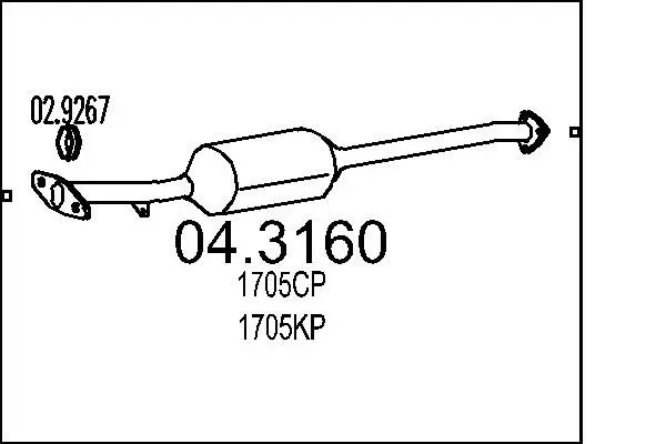 Handler.Part Catalytic converter MTS 043160 1