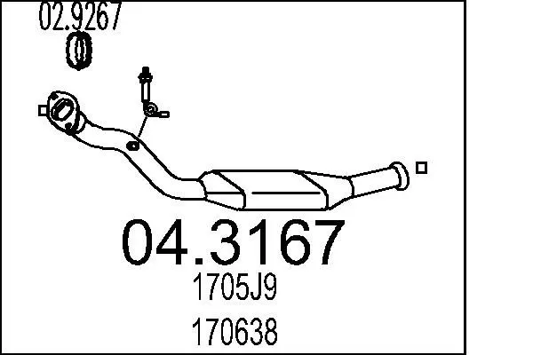 Handler.Part Catalytic converter MTS 043167 1