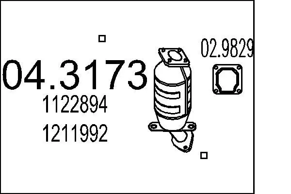 Handler.Part Catalytic converter MTS 043173 1