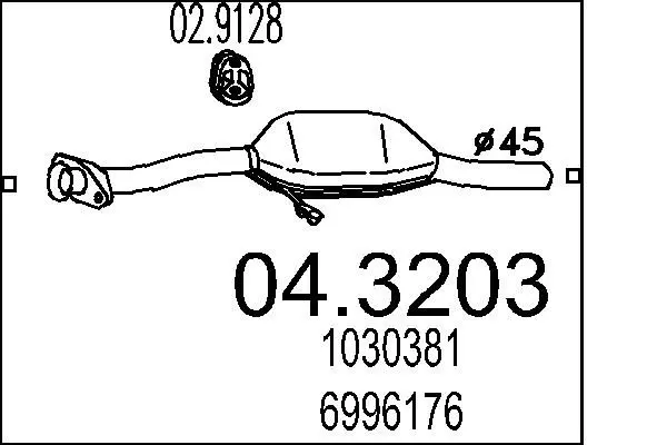 Handler.Part Catalytic converter MTS 043203 1