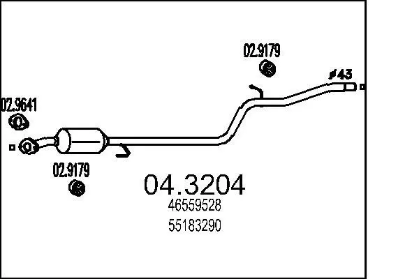 Handler.Part Catalytic converter MTS 043204 1