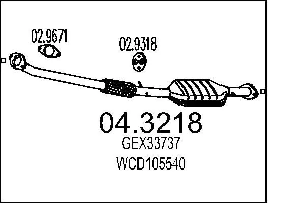 Handler.Part Catalytic converter MTS 043218 1