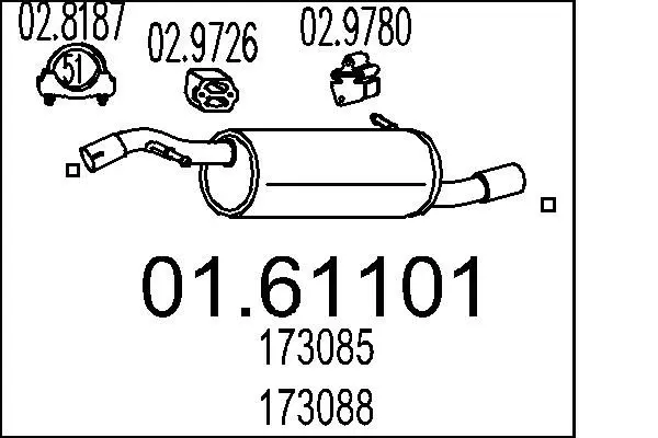 Handler.Part End silencer MTS 0161101 1