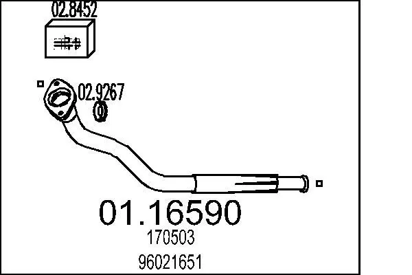 Handler.Part Exhaust pipe MTS 0116590 1