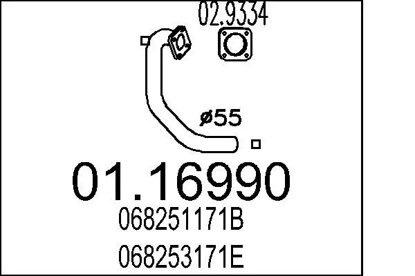 Handler.Part Exhaust pipe MTS 0116990 1