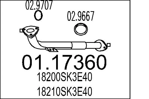 Handler.Part Exhaust pipe MTS 0117360 1