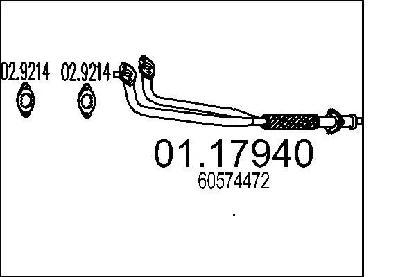 Handler.Part Exhaust pipe MTS 0117940 1