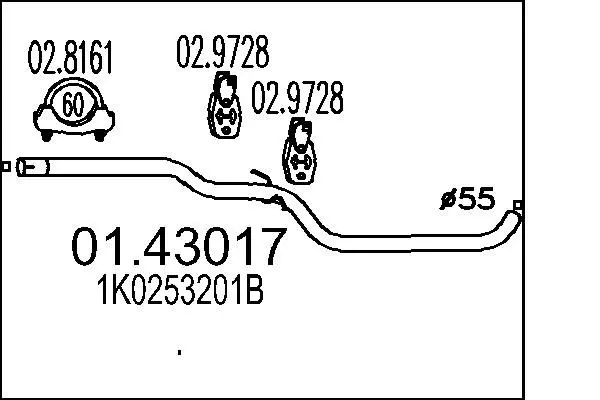 Handler.Part Exhaust pipe MTS 0143017 1