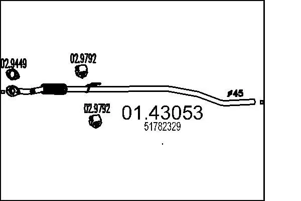 Handler.Part Exhaust pipe MTS 0143053 1