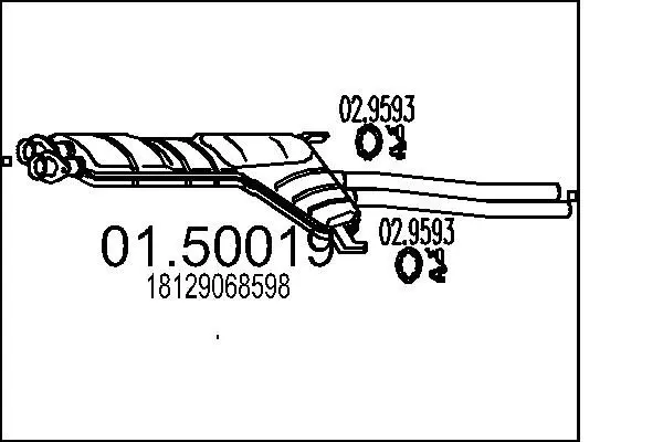 Handler.Part Middle silencer MTS 0150019 1